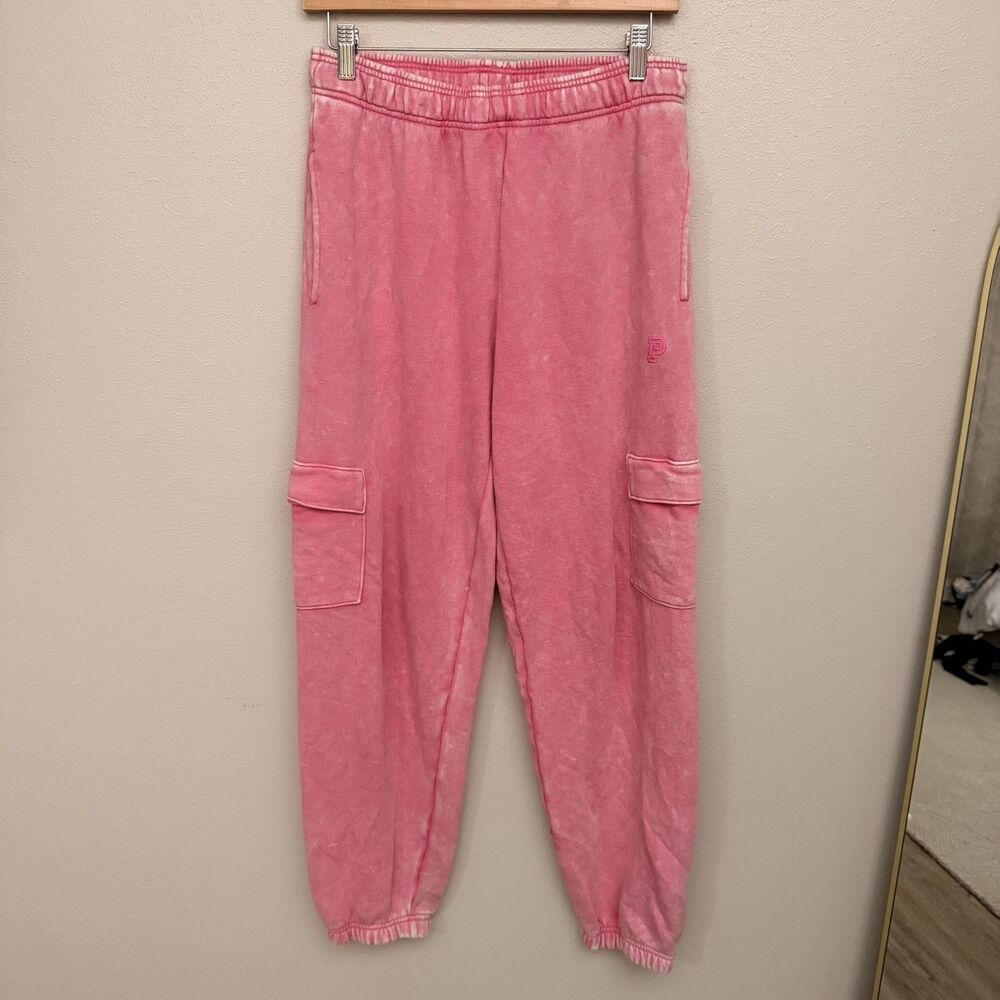 Victoria's Secret PINK cheer dance cargo Sweatpants pink tie dye dopaminecore